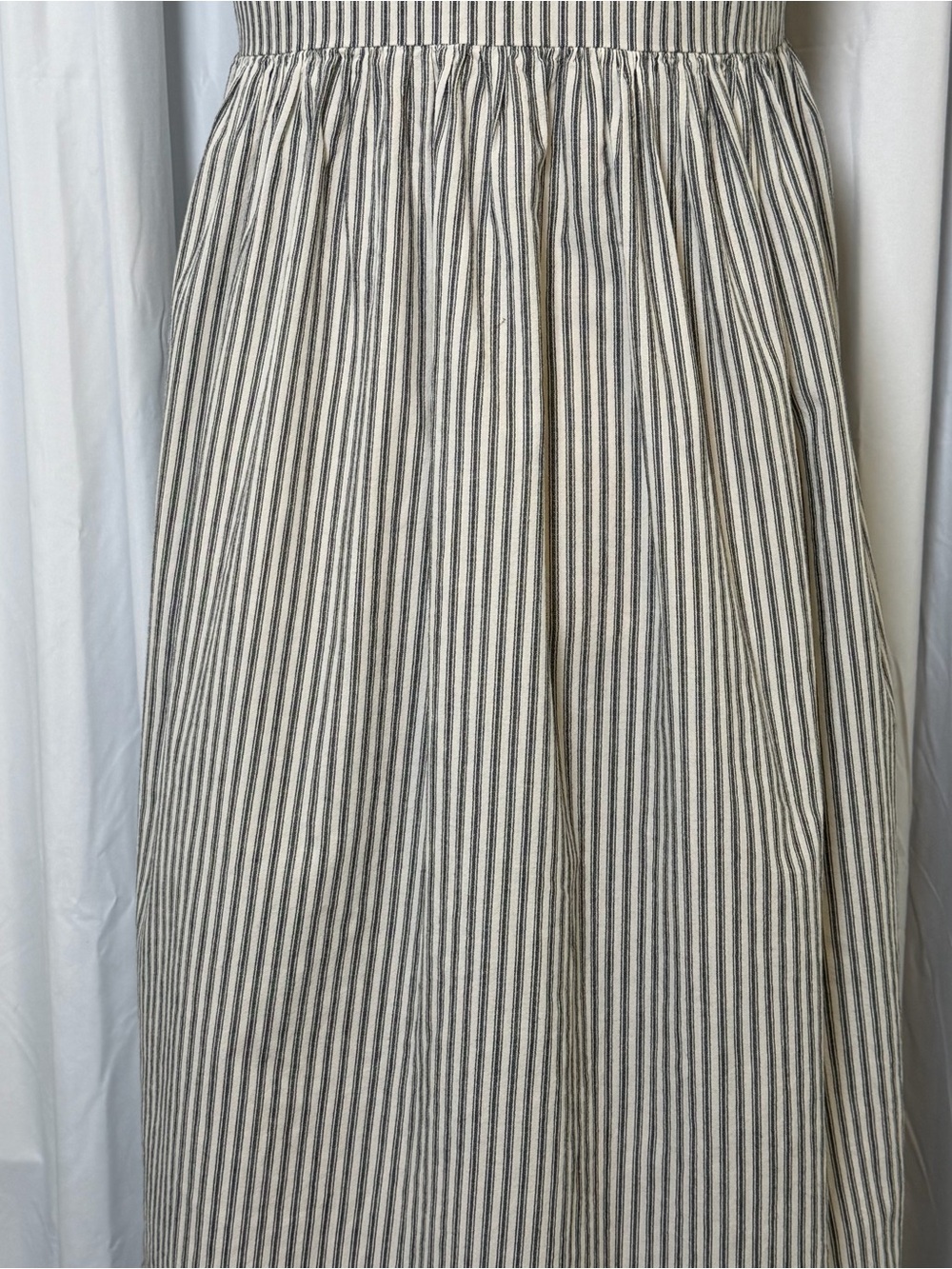 The Great Flutter Cami Dress Gray Stripe Cotton Midi Button Front Pocket 1 Small - Picture 12 of 16